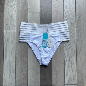 Beach Bunny Sheer Addiction High Waist Bikini Bottom in White